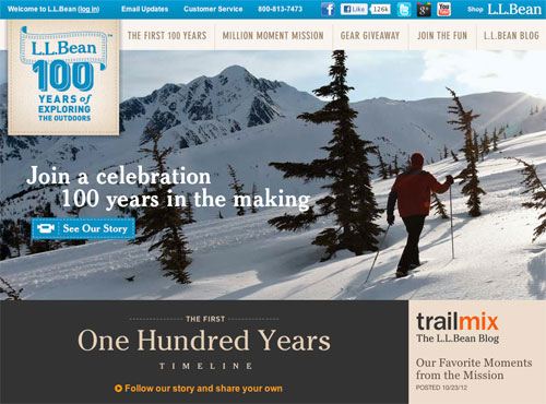 L.L. Bean: 100th Anniversary Site